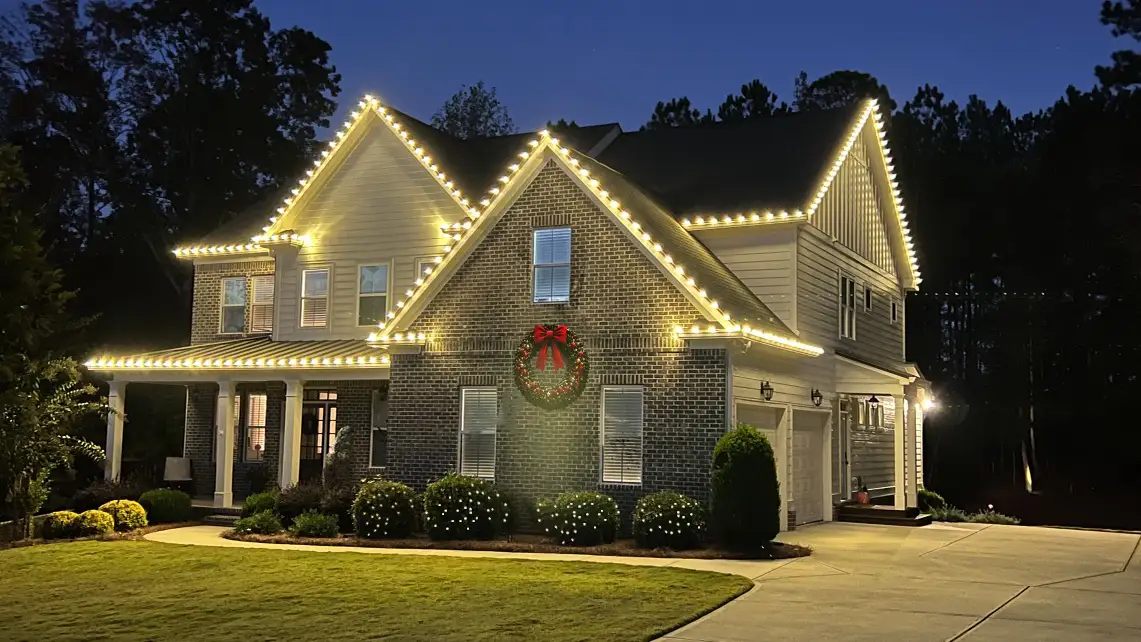 Professional Christmas lighting in Clemson